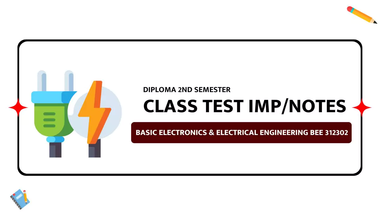 BEE 312302 Class Test Important Questions MCQ